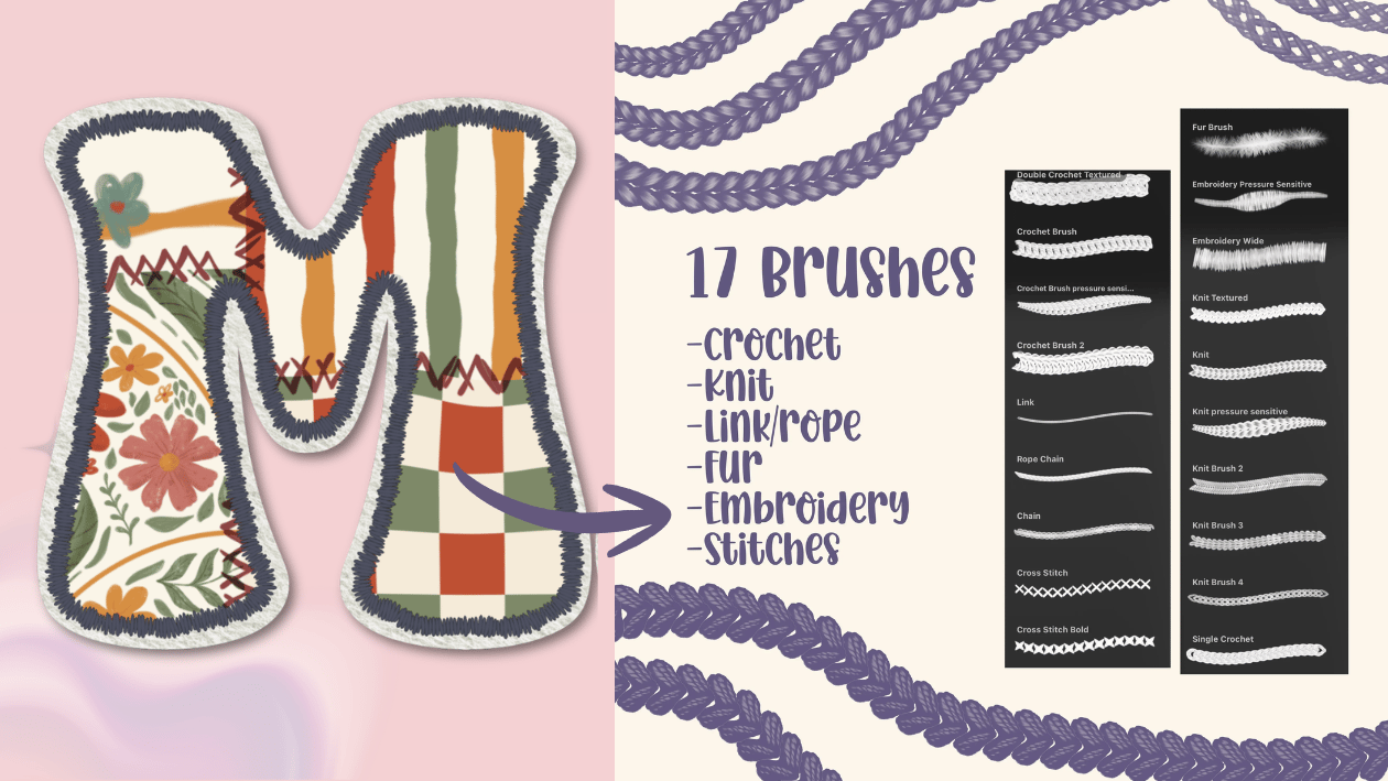 Procreate Embroidery Brush Tutorial: How to Create an Embroidered ...