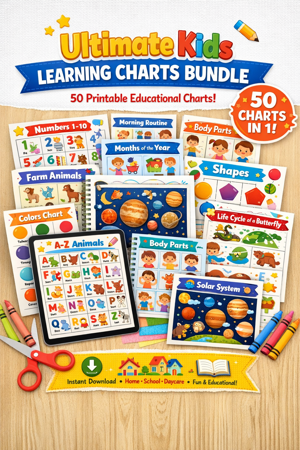 Ultimate kids learning printable charts bundle - Payhip