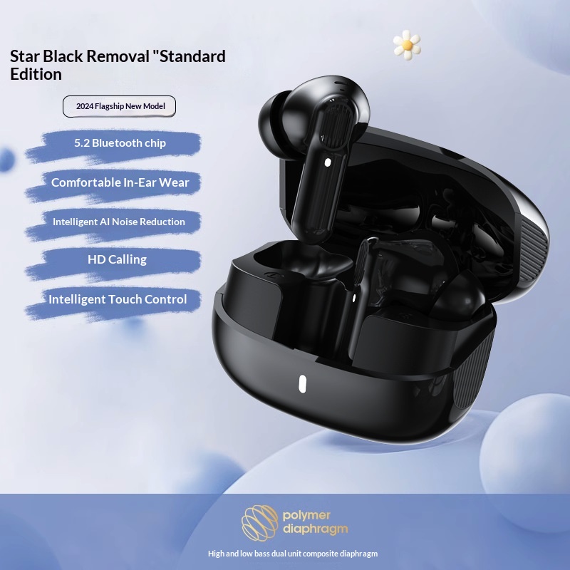 Bluetooth 5.2 semi in ear wireless earbuds with ENC noise reduction
