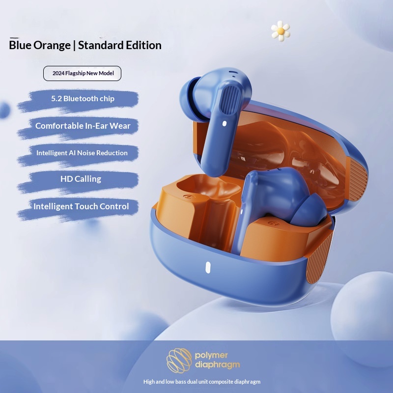 Wireless Bluetooth noise-canceling sports earbuds with charging case