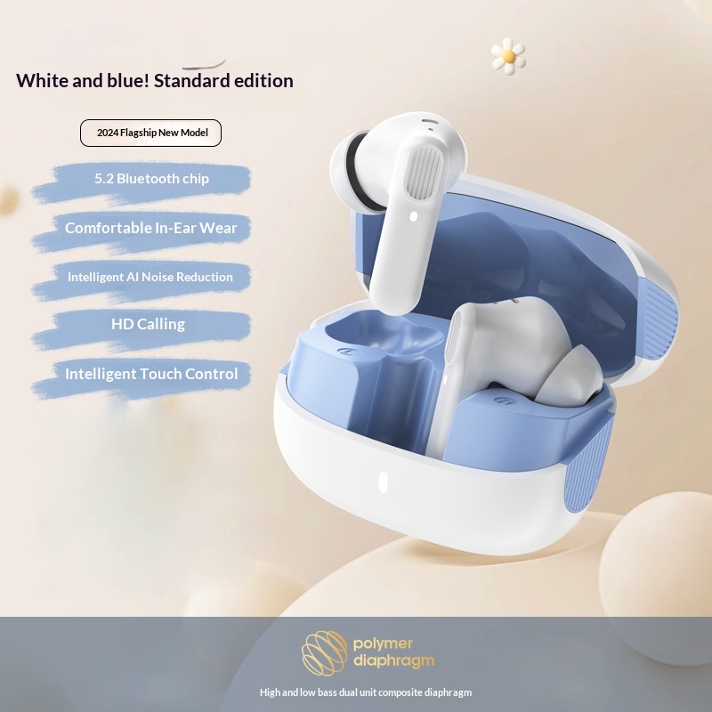 Wireless sports earbuds with touch control and clear stereo sound