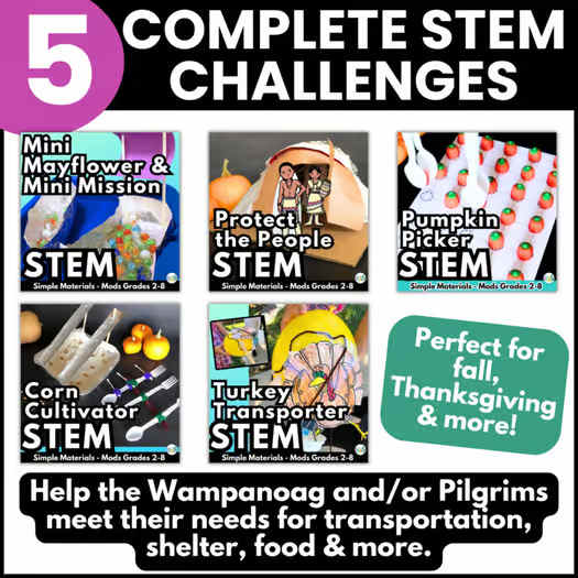 Fun Thanksgiving Science & STEM - Pilgrims, Turkey, Pumpkins & Fall Activities