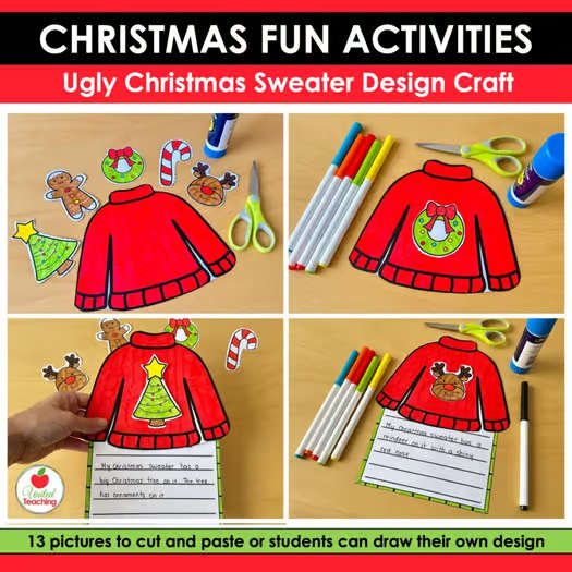 Christmas Crafts Fun Activities Christmas Cards Writing Ugly Christmas Sweater