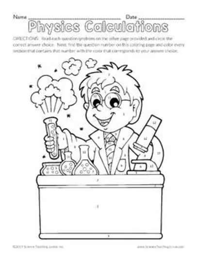 Physics Calculations Color-by-Number