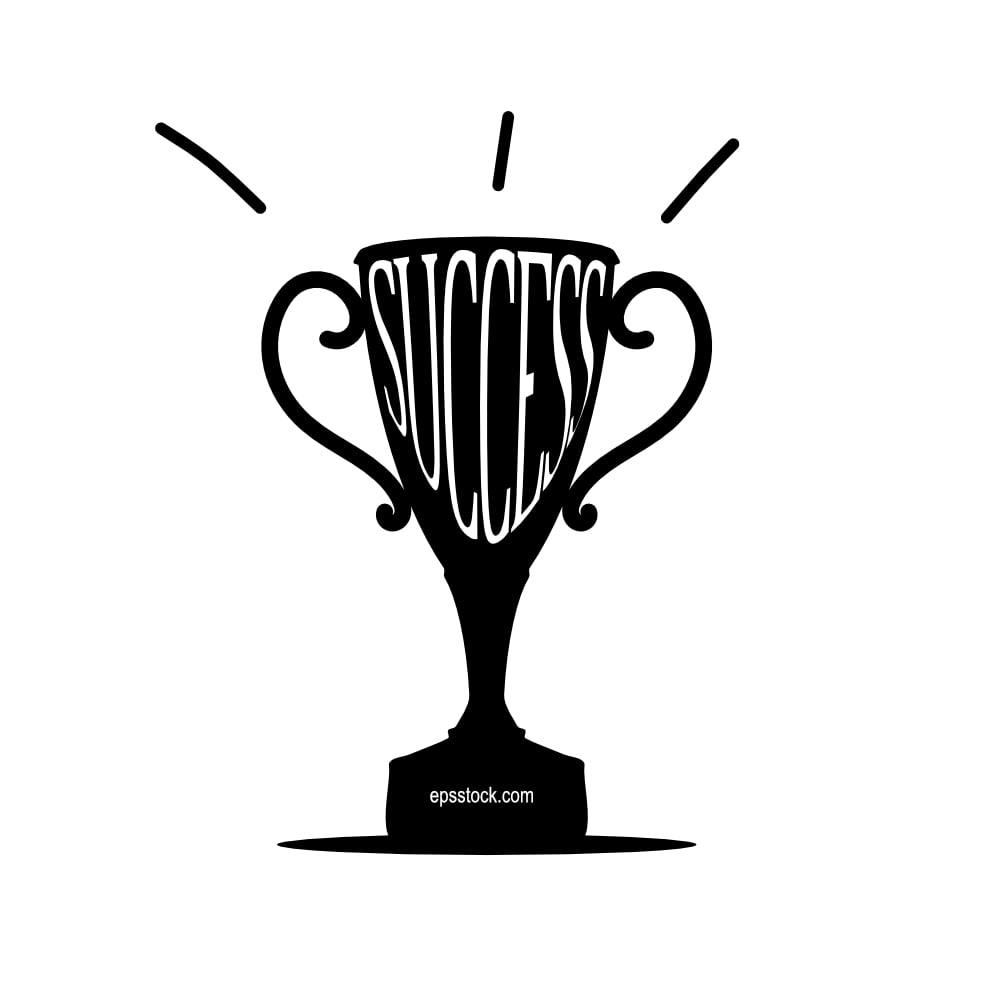 success inscription in the shape of a cup