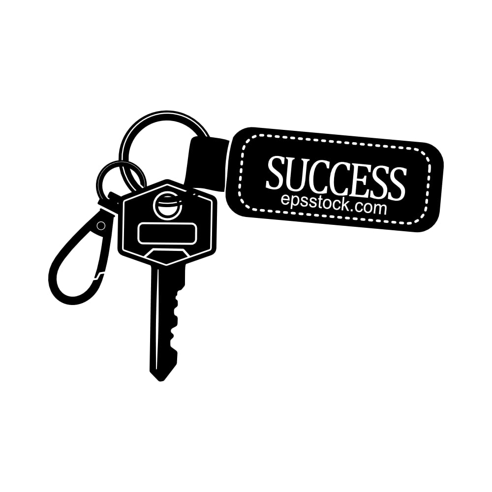 an inscription on a keychain with the word success