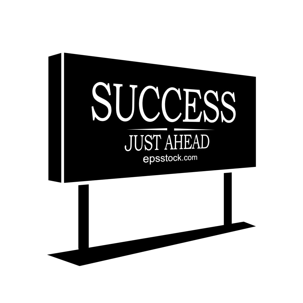 success just ahead sign