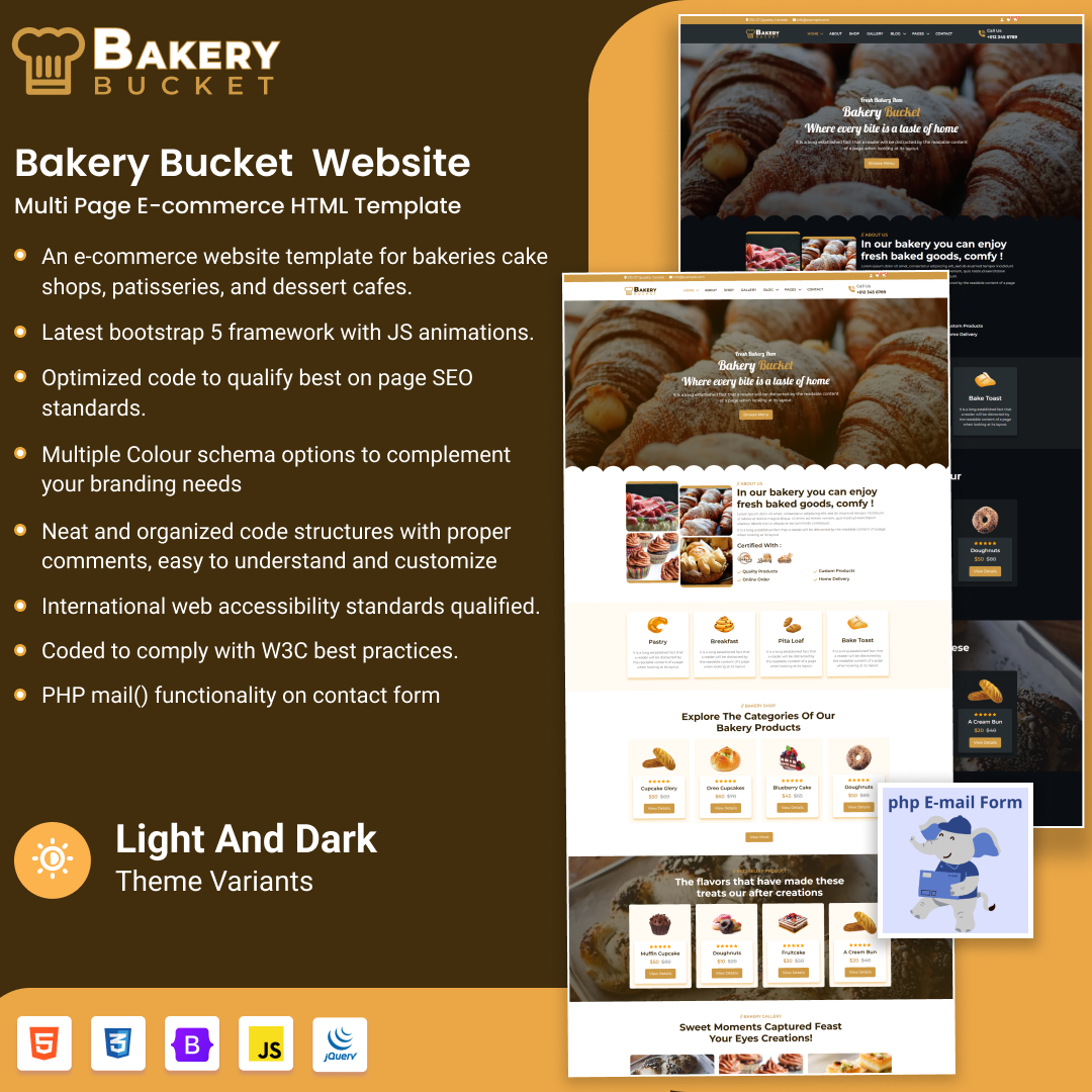 Bakery Bucket – Bakery and food store eCommerce Website Template