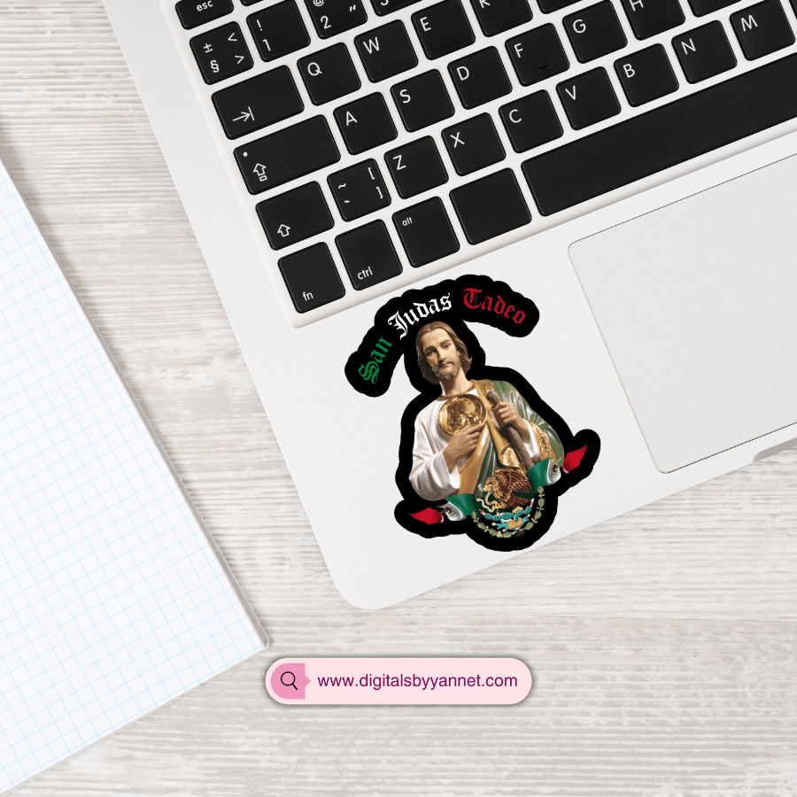 Archivo digital de San Judas Tadeo en formato PNG listo para imprimir. Ideal para sublimación, DTF, vinil textil y estampado. Diseño con colores inspirados en México y arte detallado del santo.