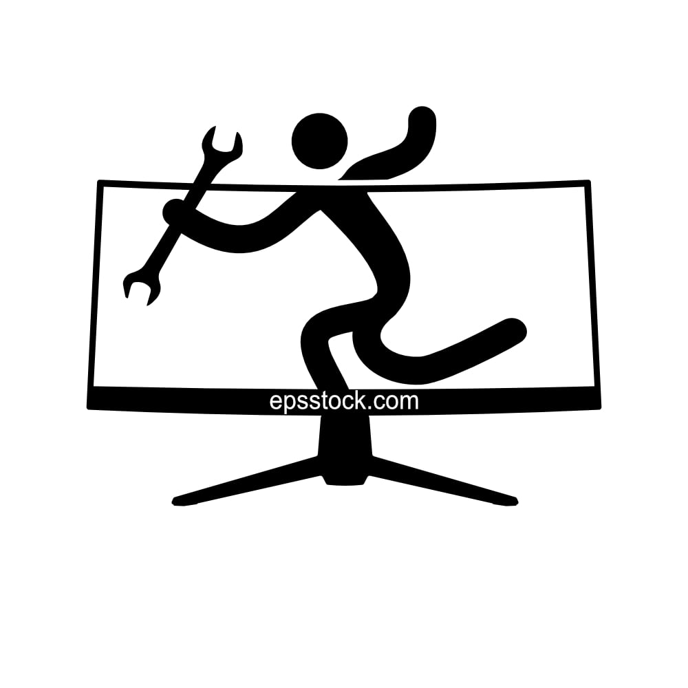 a man repairs a monitor