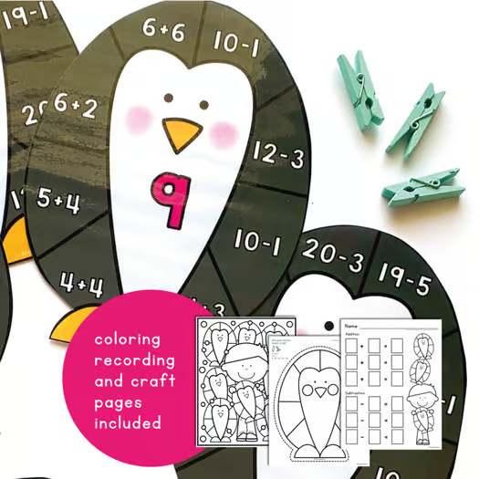 Penguin Math Center: Addition and Subtraction Facts to 20