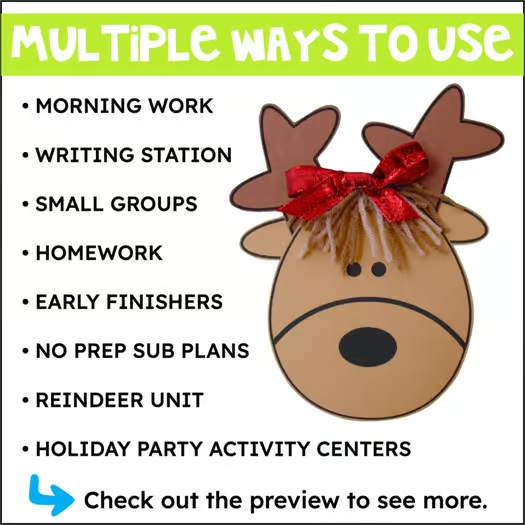 Christmas Reindeer Activities & Craft