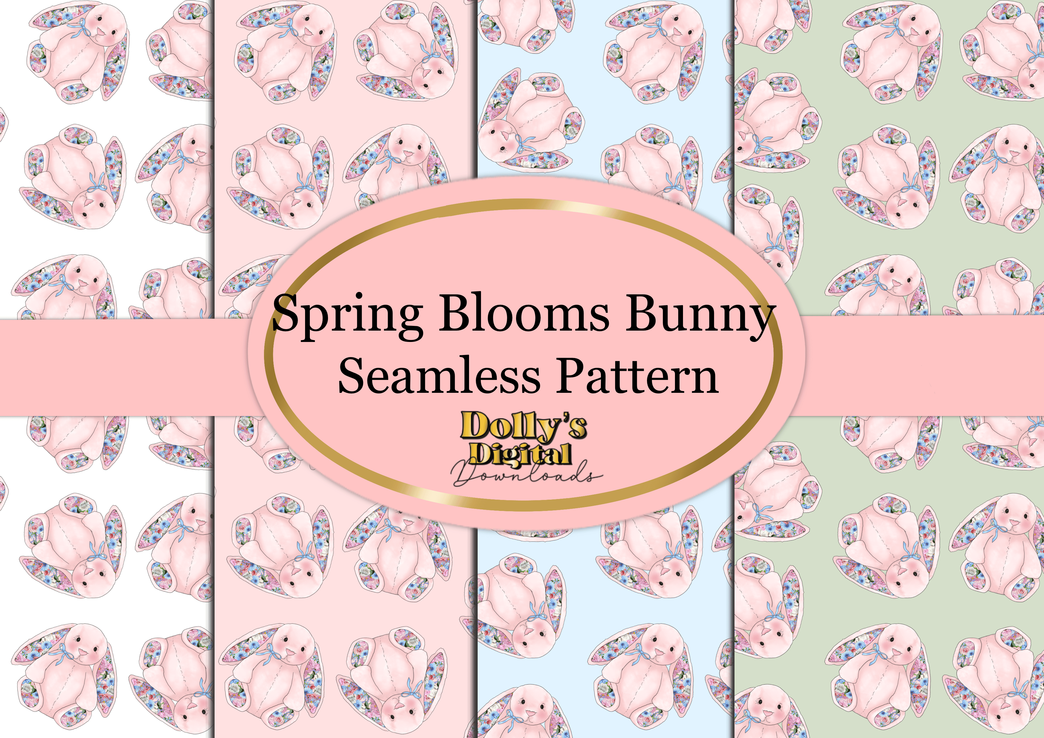 Spring Blooms Bunny Seamless Patterns - Payhip