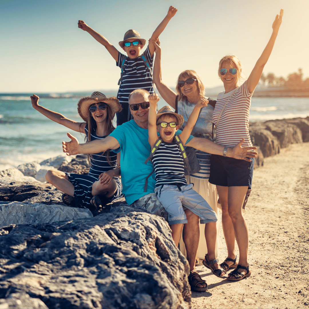 Happy family on beach