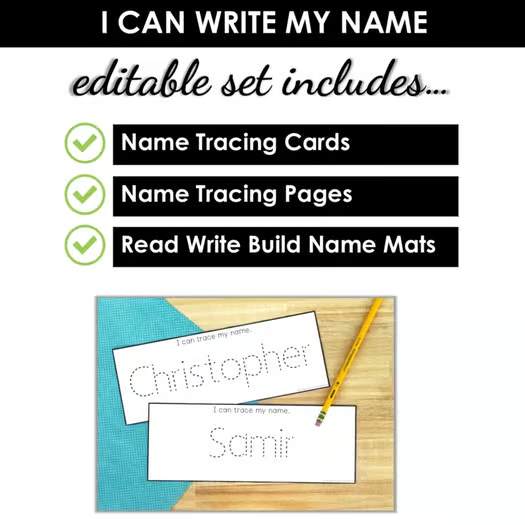 Editable Name Activities-Set 4 |Write It| Name Practice for PreK & K