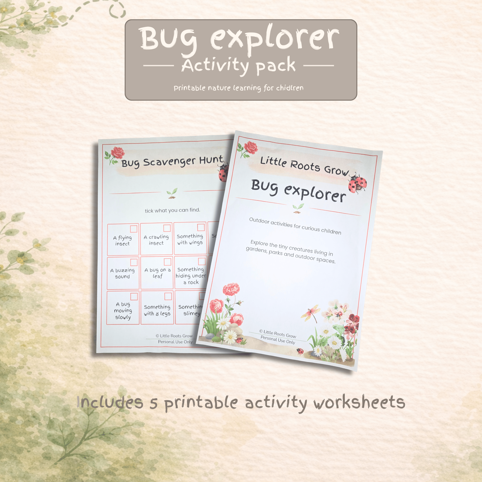 Bug Explorer Activity Pack — Printable Outdoor Learning for Home ...