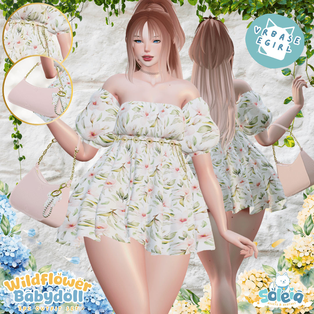 Wildflower Babydoll - 60+ COLORS - 3pc Dress/Belt/Purse Set - EGirl