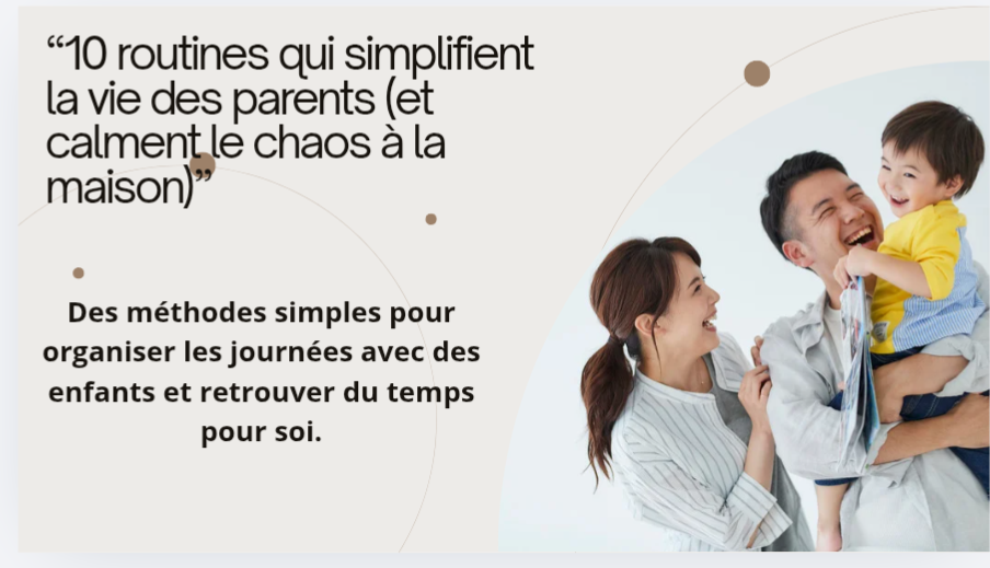 Aperçu du guide digital 10 routines pour parents sereins.