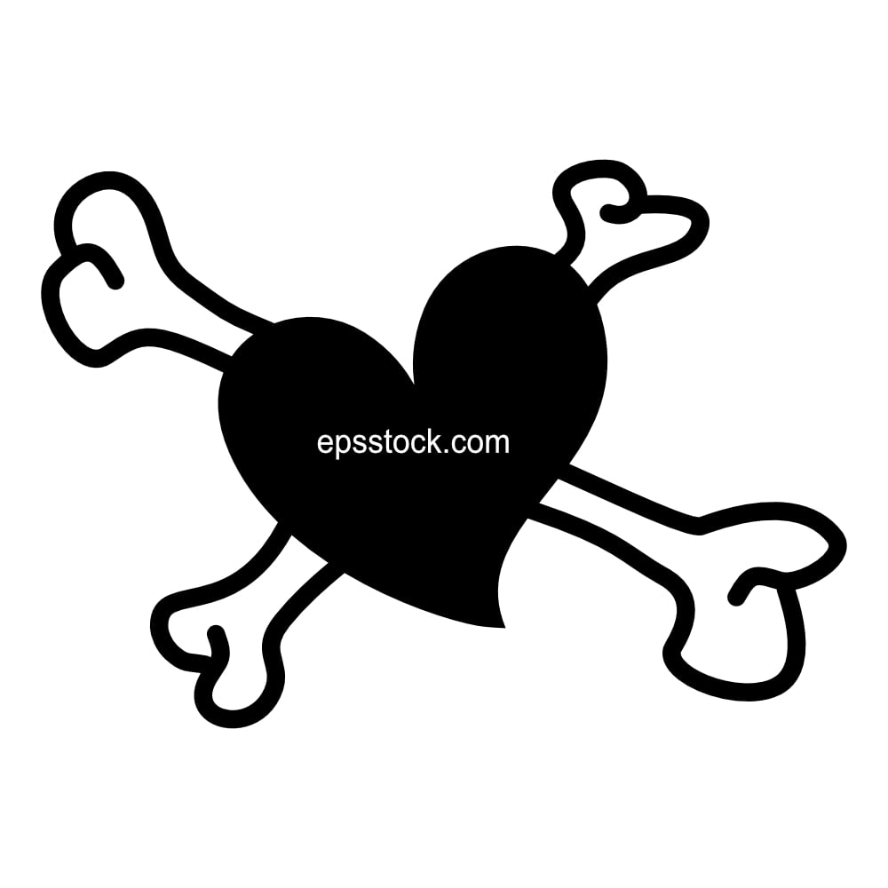 heart with crossbones
