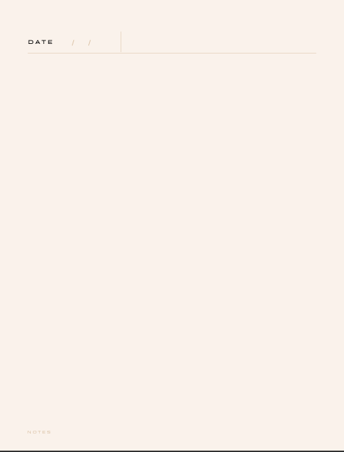 "Simple date page with DATE / / – clean space for daily journaling or quick notes."