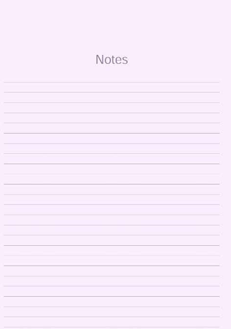 "Notes page from purple black minimalist journal – clean, simple space for additional thoughts and reflections."