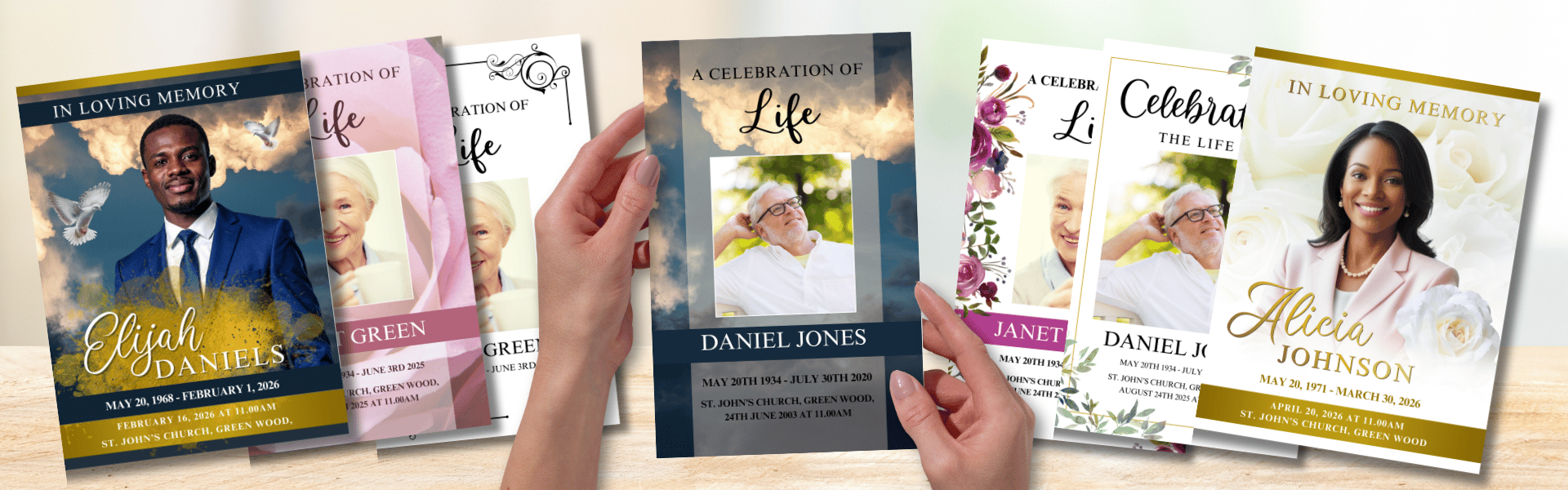 Canva Funeral Program Templates Bundle (Commercial Licences)