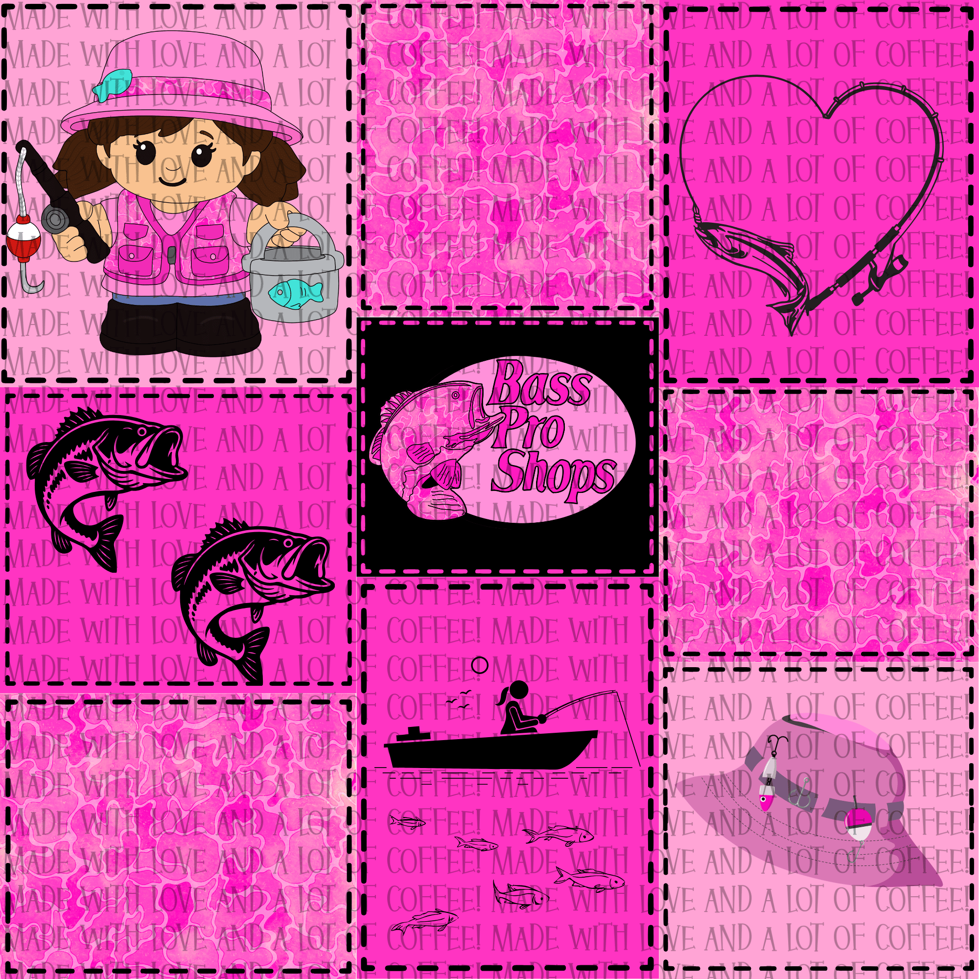 Girly fishing seamless - Payhip