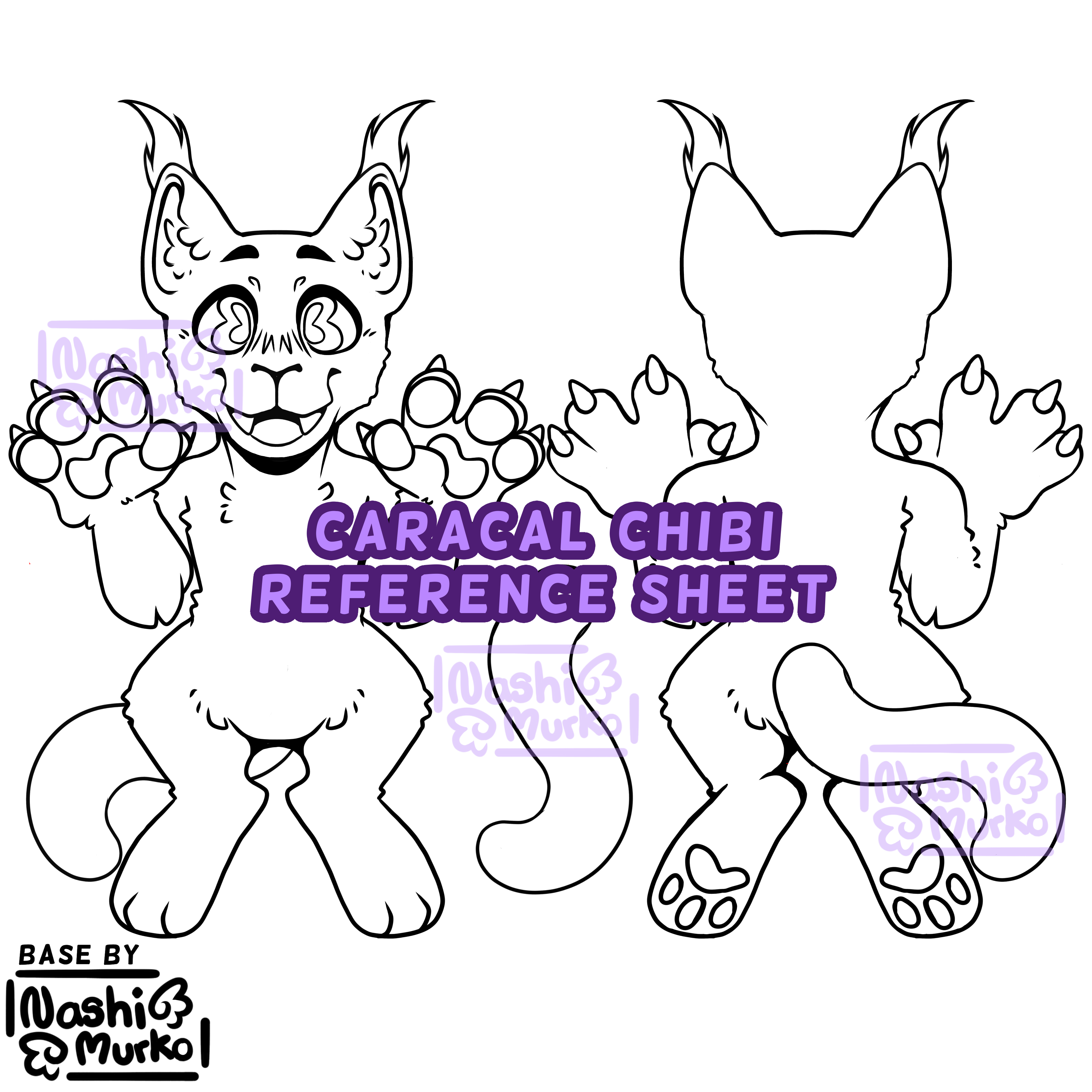 Caracal 2 Sided Chibi Fursona Base - Payhip