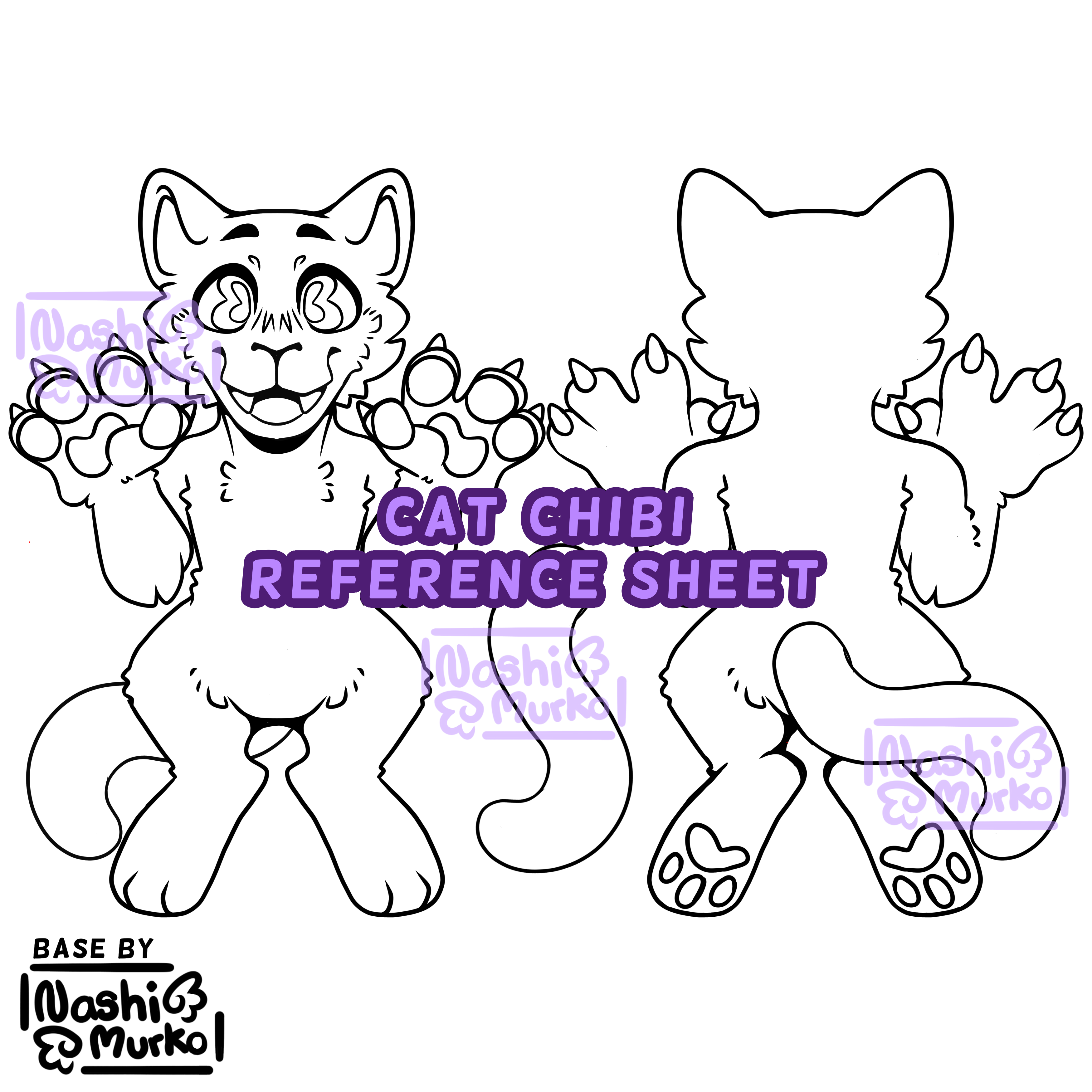 Cat 2 Sided Chibi Fursona Base - Payhip