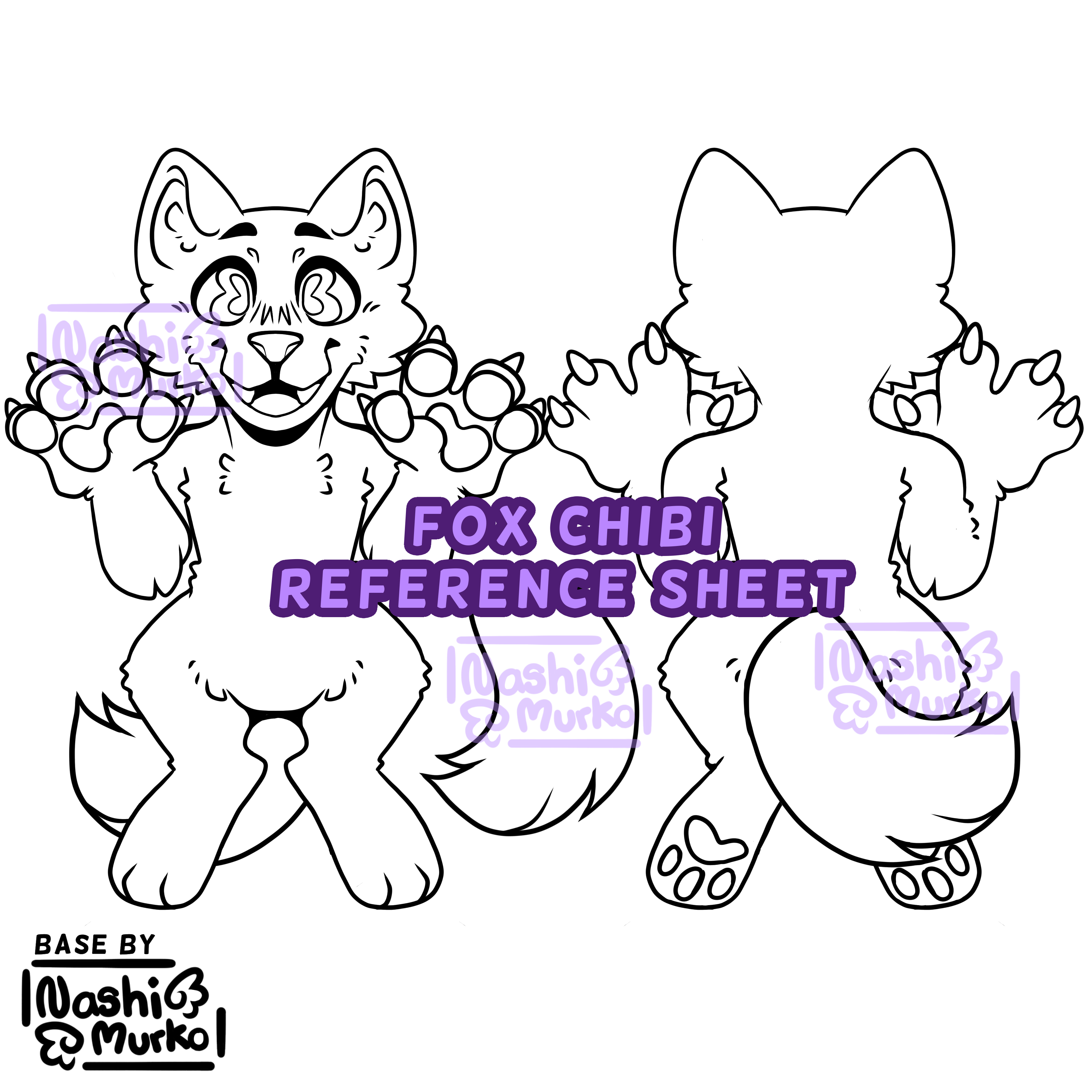 Fox 2 Sided Chibi Fursona Base - Payhip