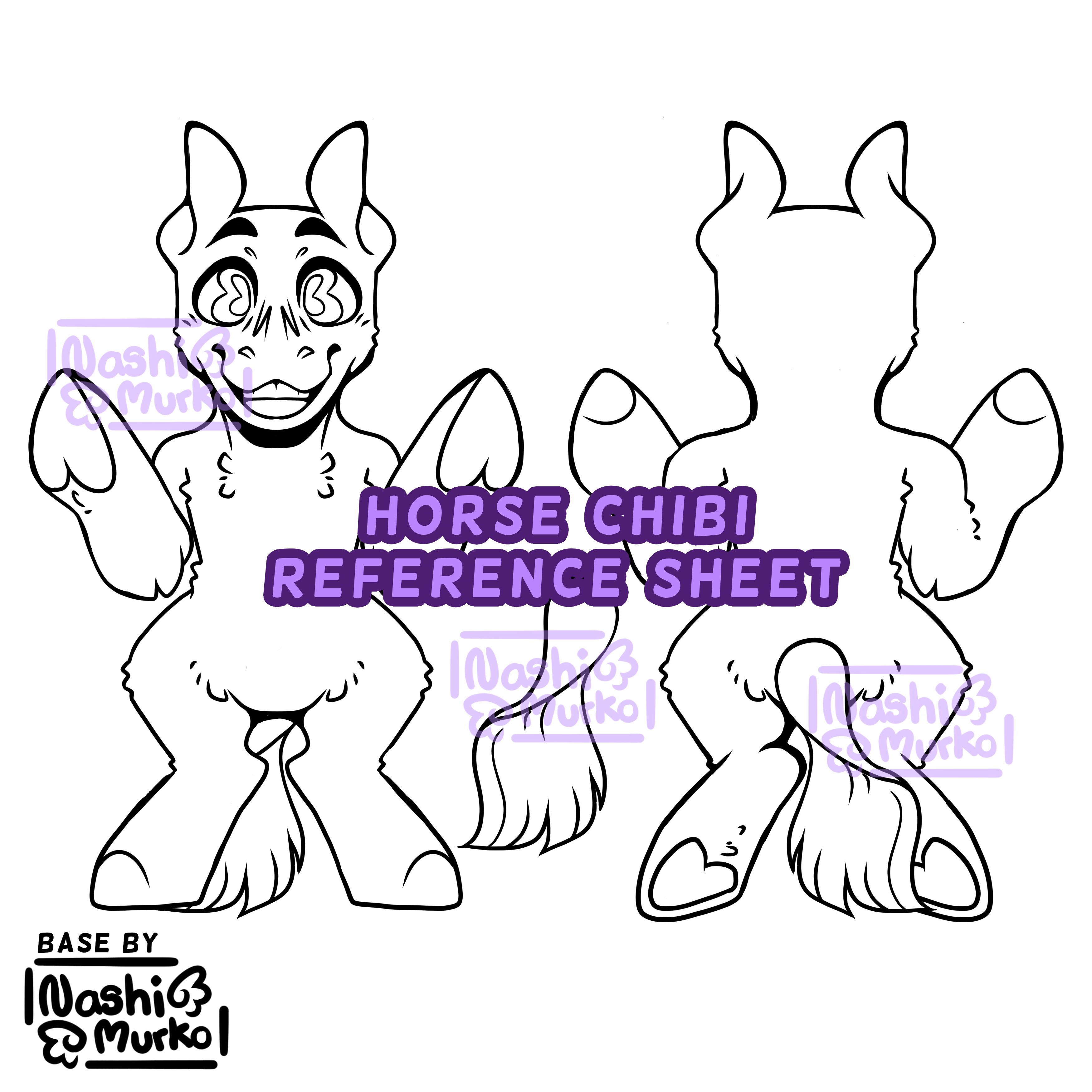 Horse 2 Sided Chibi Fursona Base - Payhip