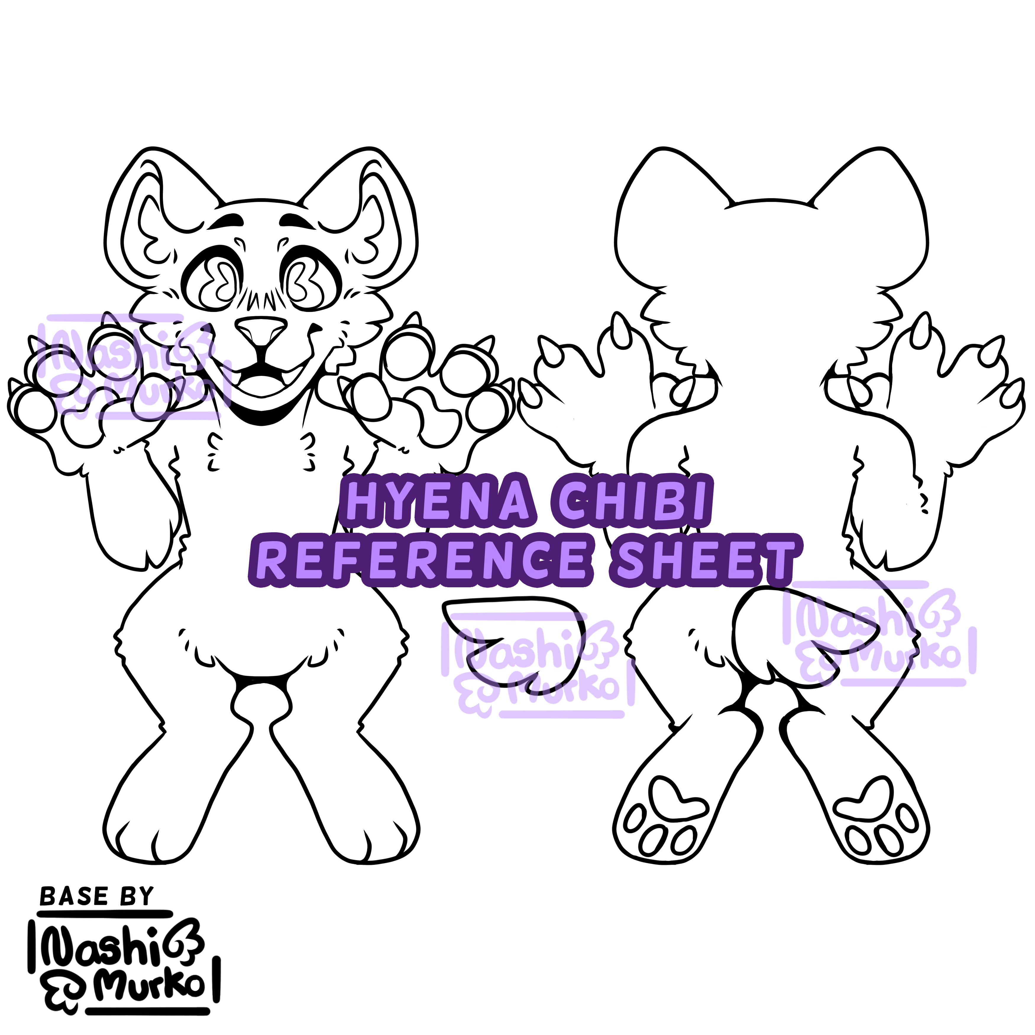 Hyena 2 Sided Chibi Fursona Base - Payhip