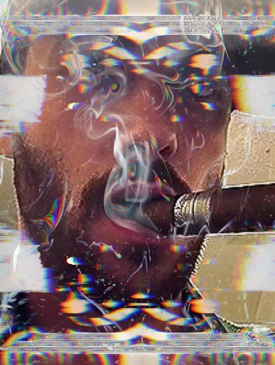 OLB digital art smoking fat stogie bearded trippy kinkster