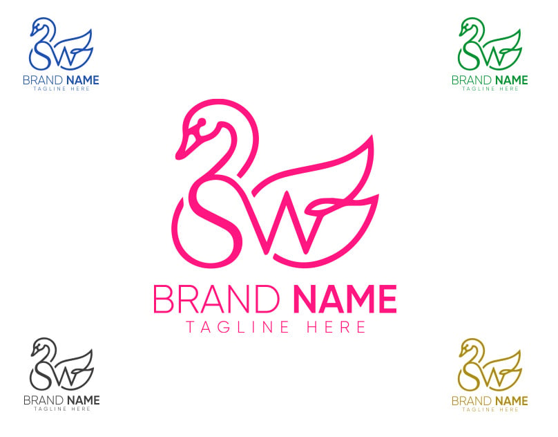 luxury spa or wellness brand 'SW' Logo design tamplate
