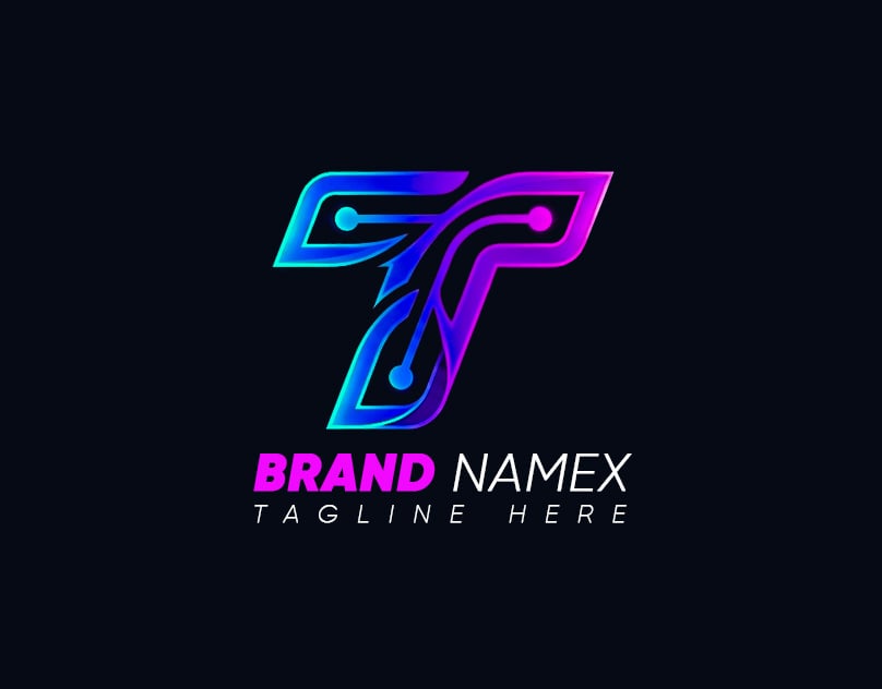 lettering T electric Custom Logo Tamplate
