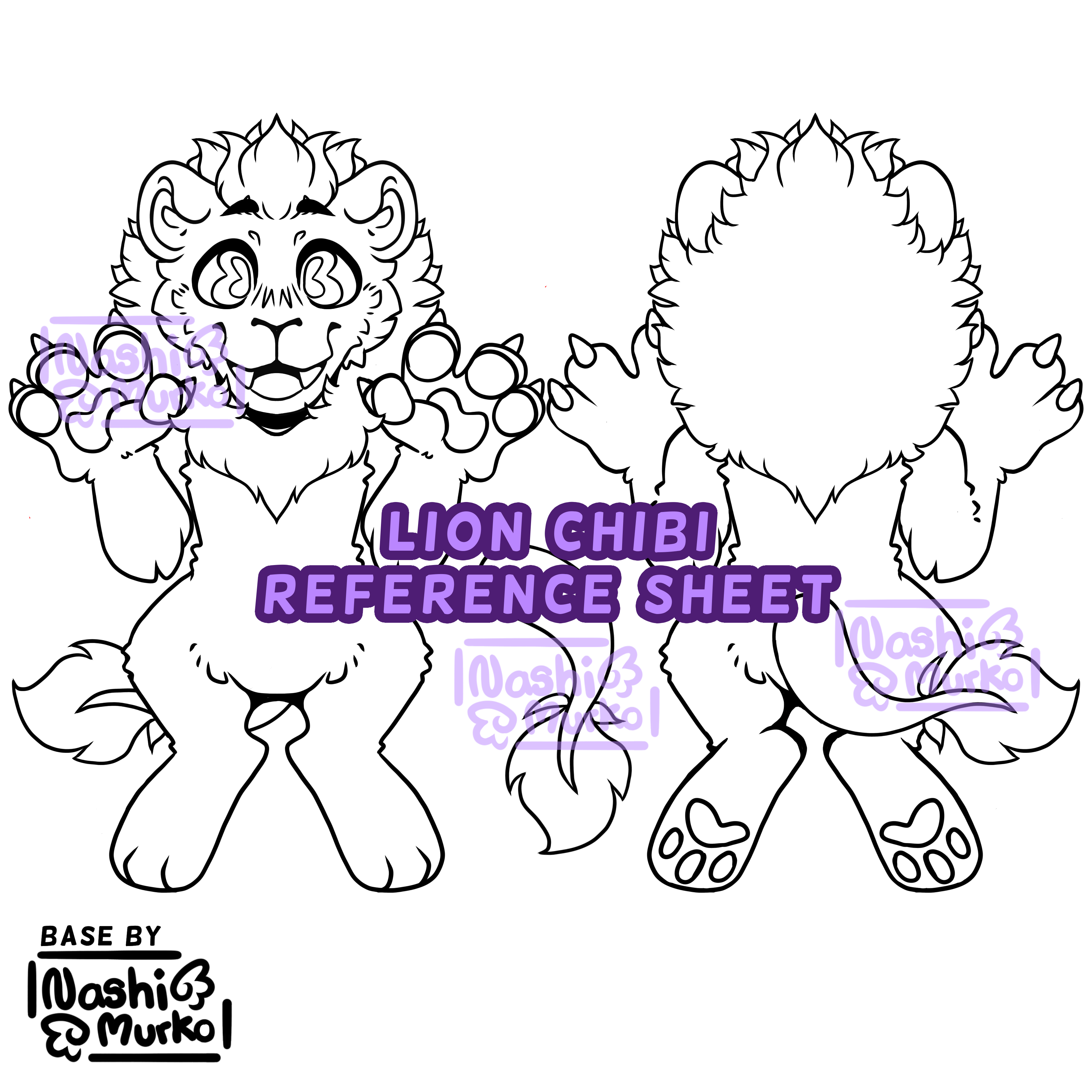Lion 2 Sided Chibi Fursona Base - Payhip