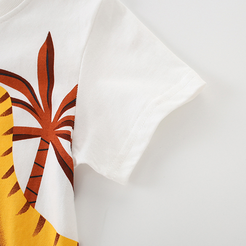 Cotton kids summer clothing set with dinosaur graphic design