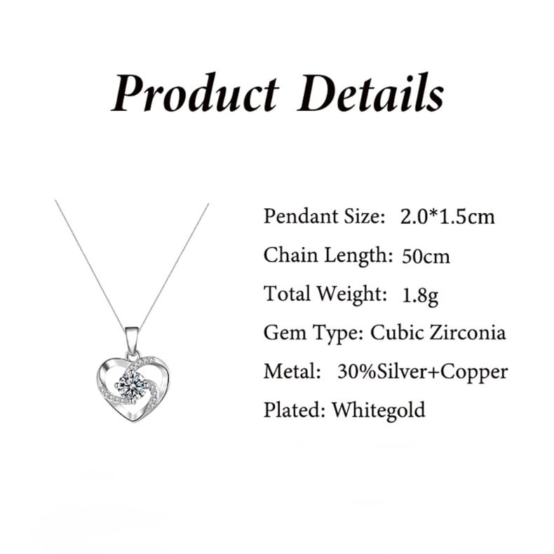 Eternal heart cutout necklace with cubic zirconia pendant