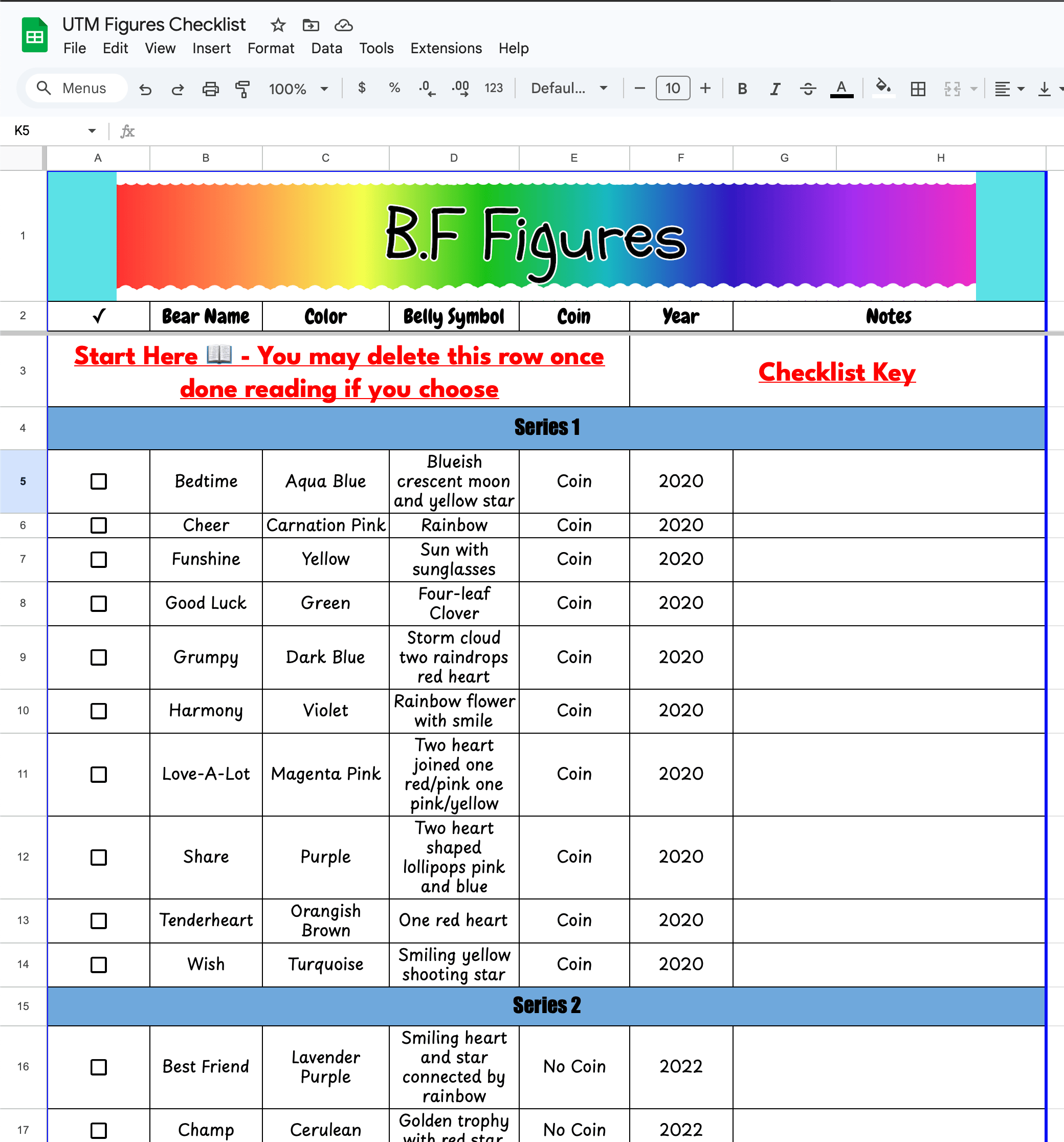 Unlock the Magic Figures Checklist – Google Sheets - Payhip