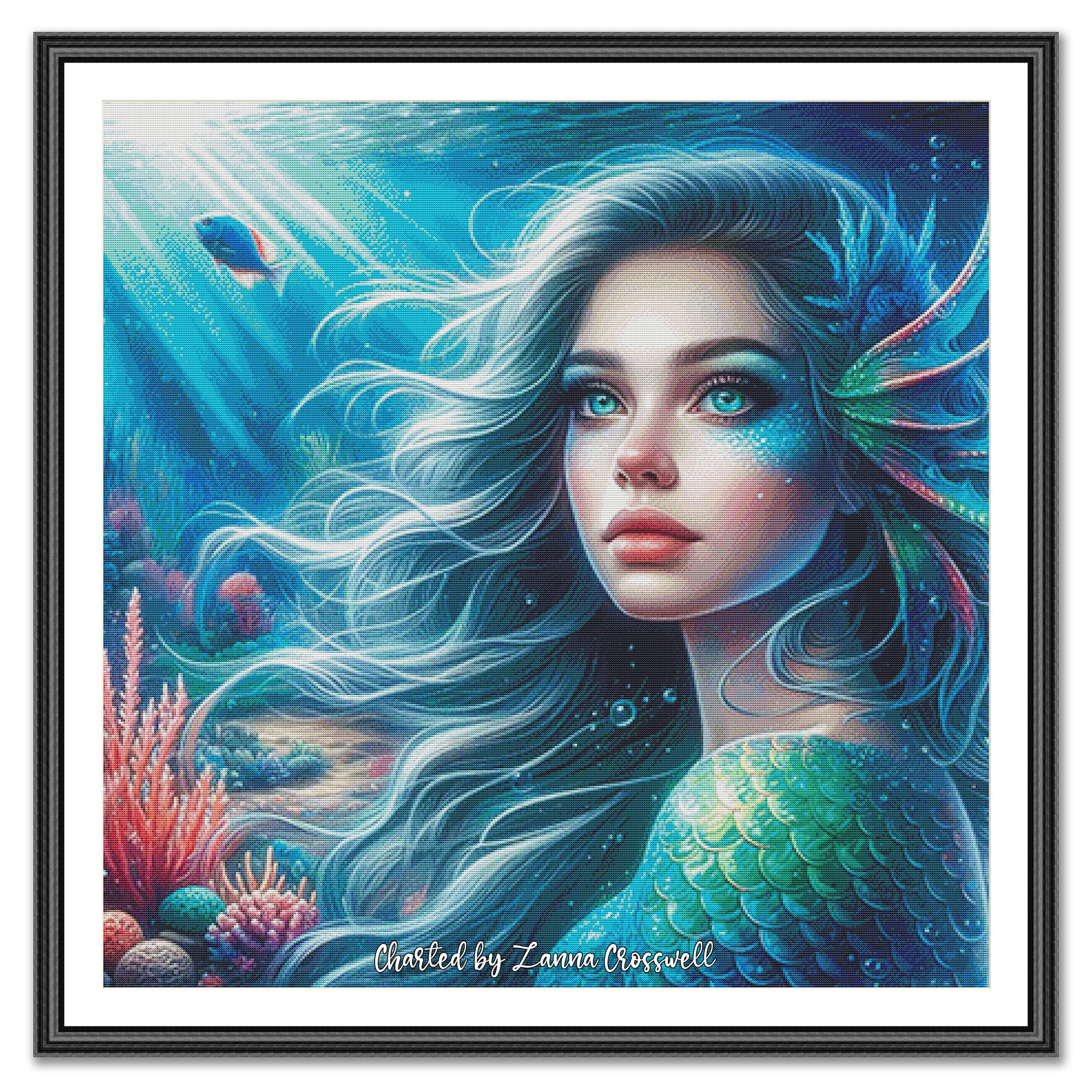Underwater Beauty 2 - Fantasy Full Coverage Cross Stitch Pattern For ...