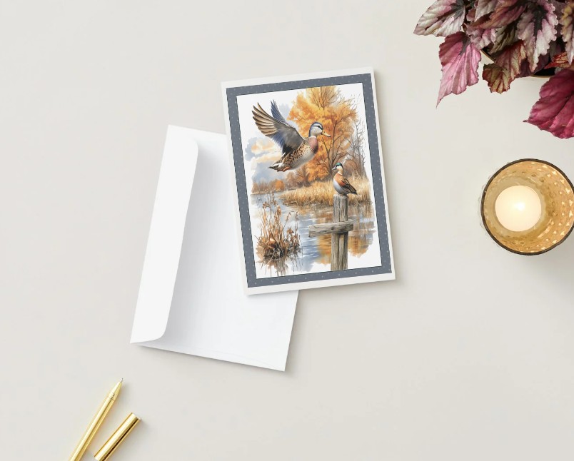 mallard ducks, greeting card