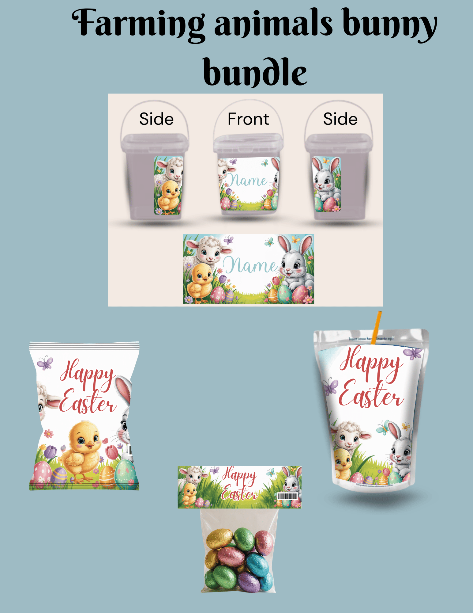 Farm easter bunny bundle- set of 2 - Payhip