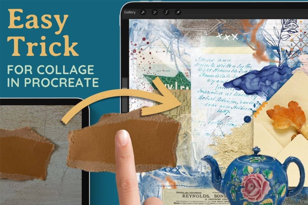 Easy tutorial showing how to cut elements out of their background for use in Procreate digital collage