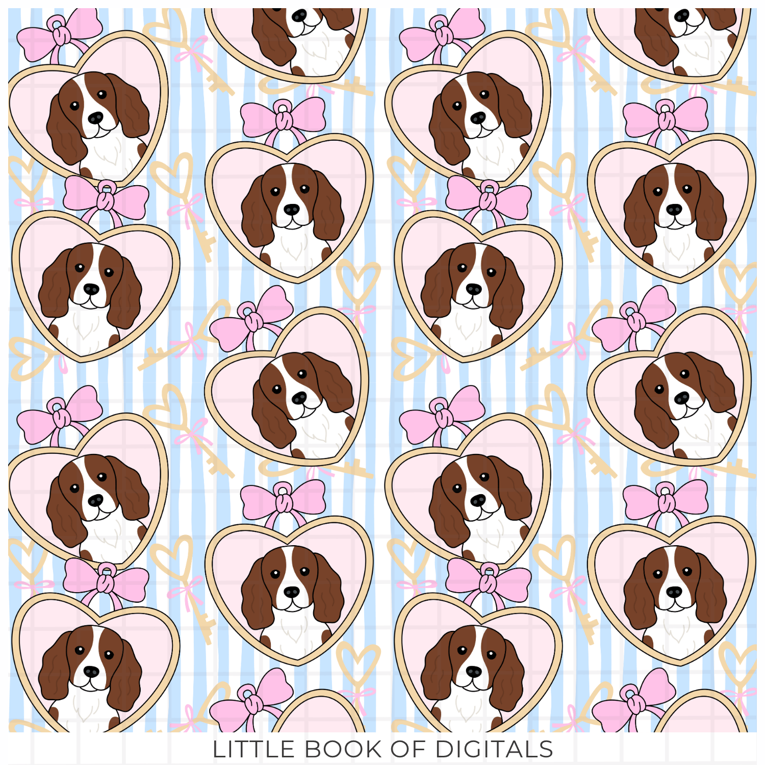 Springer Spaniel Pastel Pattern Springer Spaniel Frame Seamless Pattern - Payhip