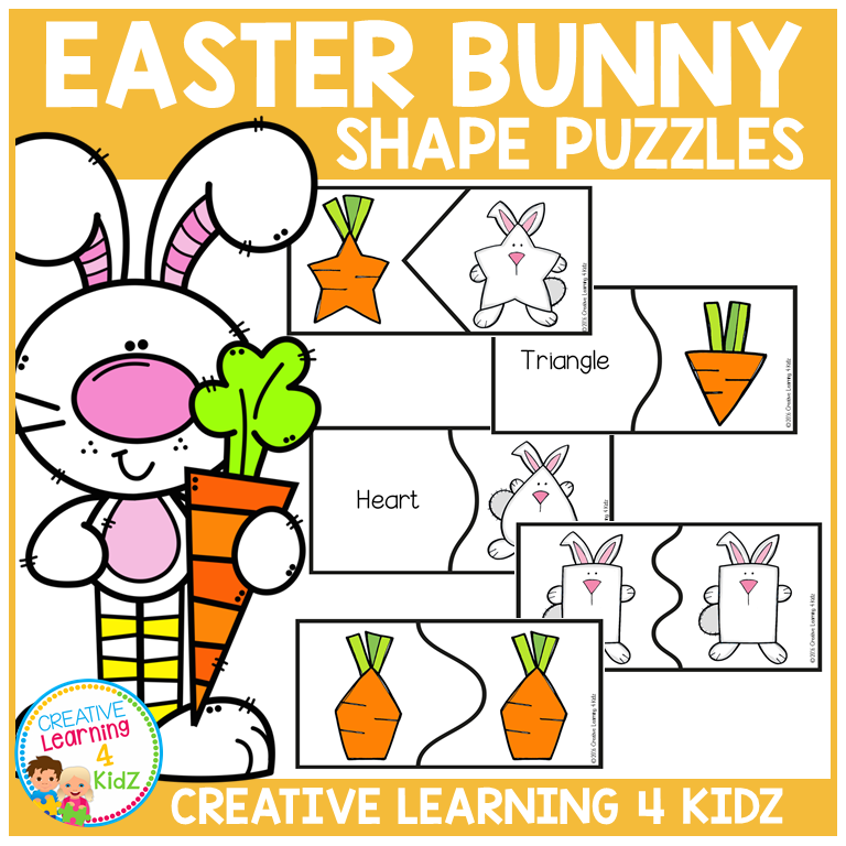 Easter Bunny Shape Puzzles | Fine Motor & Visual Discrimination Activity