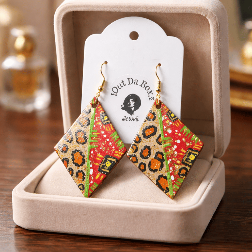 Leopard Print and Red Earrings - Payhip
