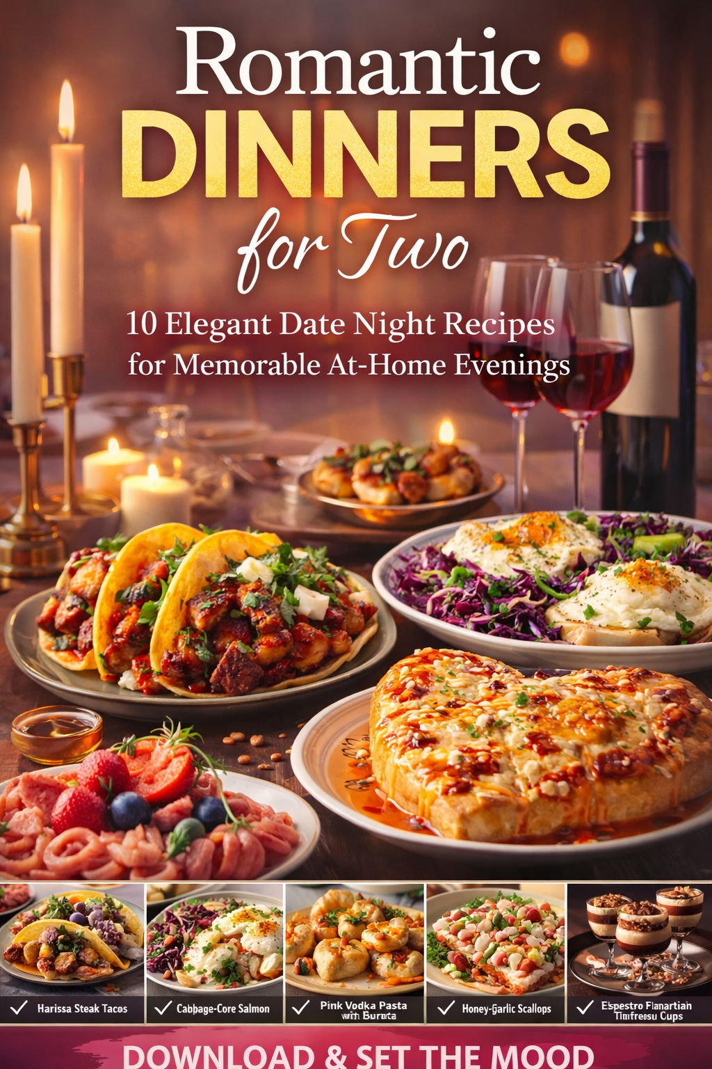 romantic dinner recipes, dinners for two, date night recipes, romantic meals for two, at home date night dinner, anniversary dinner ideas, couples cookbook pdf, romantic recipe book, elegant dinner recipes, dinner for two recipes, cozy date night meals, v