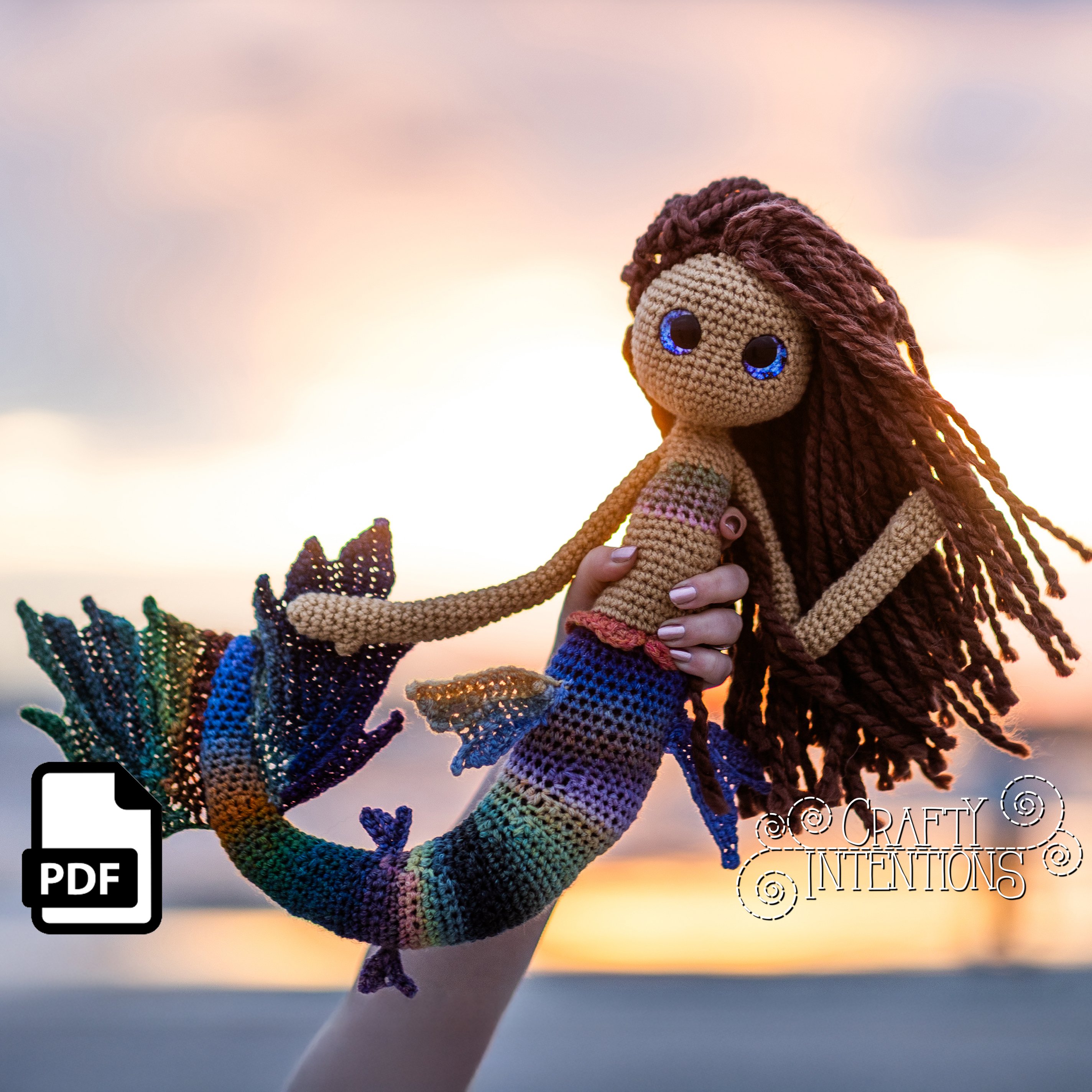 Doll Add-on: Swimming Mermaid Tail Crochet Pattern by Crafty