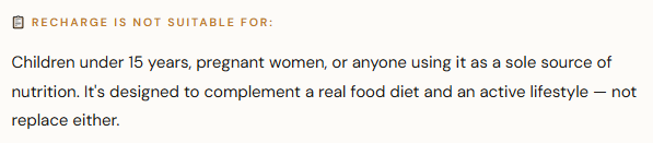 recharge is not suitable for...