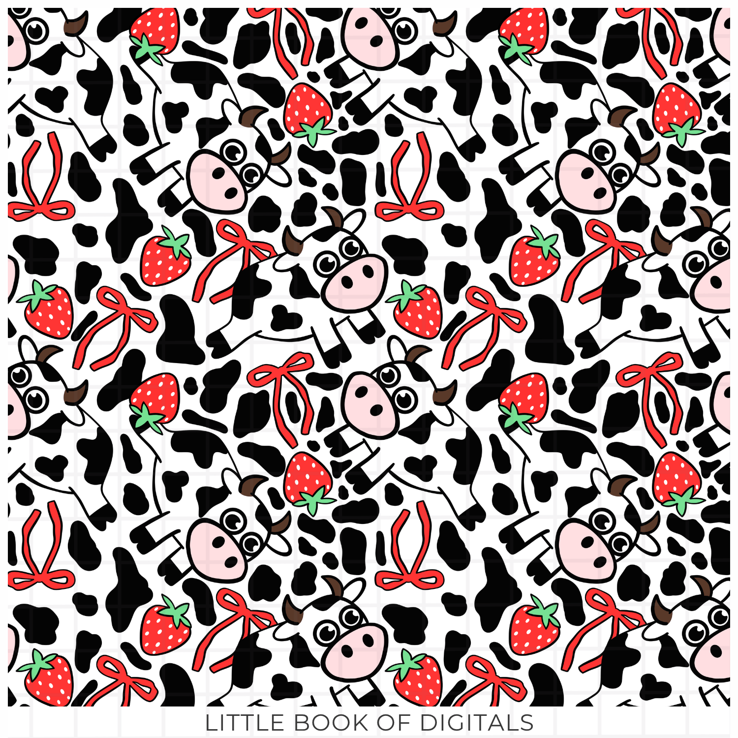 Strawberry Cow Seamless Pattern - Payhip